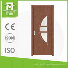 Portes intérieures en pvc en bois de porcelaine moderne, prix de la porte sécurisée